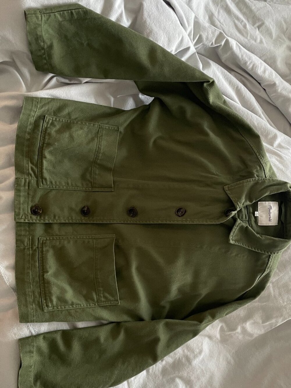 Madewell Pomeray Chore Jacket in military olive green (size M)